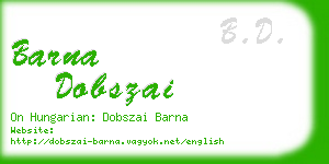 barna dobszai business card